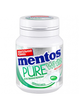Жевательная резинка Mentos Pure white Нежная мята, 54г