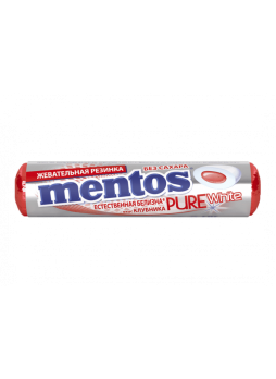 Жевательная резинка Mentos Pure white вкус Клубника, 54г