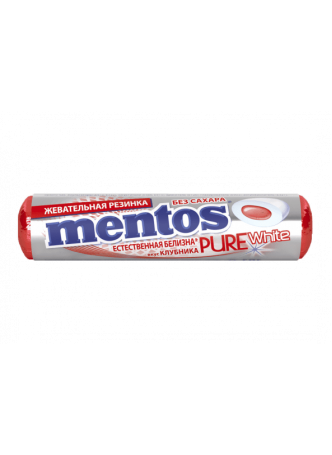 Жевательная резинка Mentos Pure white вкус Клубника, 54г