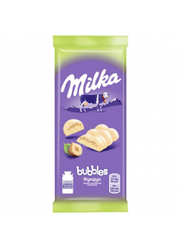 Шоколад Milka Bubbles Белый пористый с фундуком, 79г