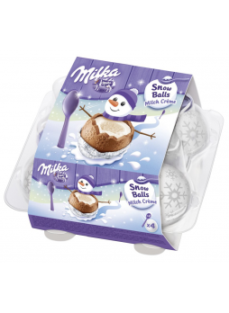 Подарочный набор MILKA Фигурный шоколад молочный в форме шара с кремовой молочной начинкой, 112 г