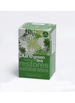 Чай MORNING AFTER TEA Pure green natural tea restores exhilarates пакетированный, 25 x 1,5 г