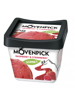 Мороженое сорбет MOVENPICK Малина-Клубника контейнер, 900мл
