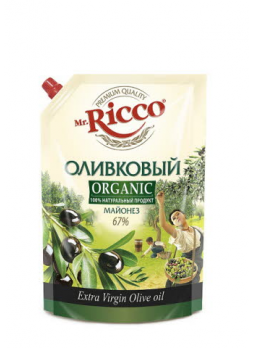 Майонез MR. RICCO Organic оливковый 67%, 800мл