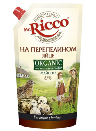 Майонез MR.RICCO Organic на перепелином яйце 67%, 400 г оптом