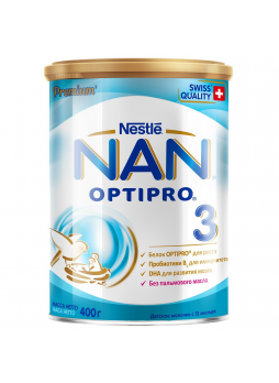 Детское молочко NESTLE Nan Optipro 3 с 10 месяцев, 400г