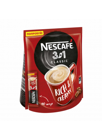Кофе растворимый Nescafe 3в1 классик порционный, 10х16г оптом