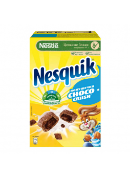 Nesquik . ChocoCrush. Злаковые подушечки с шоколадной начинкой, обогащенные витаминами и минеральными веществами 220 г