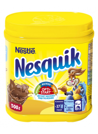 Nesquik Напиток шоколадный быстрорастворимый с какао 500г оптом