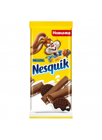NESQUIK . Молочный шоколад с молочной начинкой и какао-печеньем.  95 г оптом