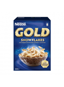 Nestle Gold Хлопья кукурузные хрустящие с сахаром Snow Flakes 300г