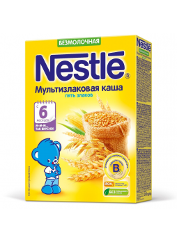 Каша Nestle безмолочная Мультизлаковая 5 злаков с 6 месяцев, 200г