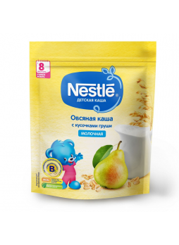 Каша для детей Nestle, молочная, овсяная, с кусочками груши, с 8 месяцев, 220г