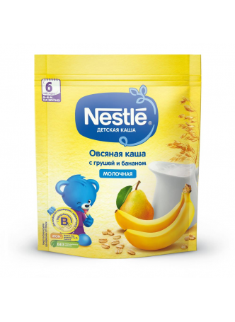 Каша для детей Nestle, молочная, овсяная, с грушей и бананом, с 6 месяцев, 220г оптом