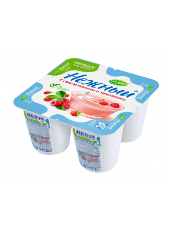 Йогурт НЕЖНЫЙ с соком малины и земляники 1,2%, 100г БЗМЖ оптом