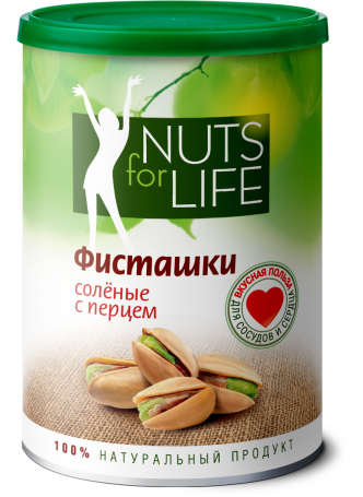 Фисташки Nuts for life соленые с перцем, 175г оптом
