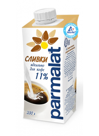 Parmalat Сливки ультрапастеризованные 11% 200г оптом
