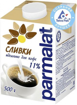 Parmalat Сливки ультрапастеризованные 11%, 500г БЗМЖ