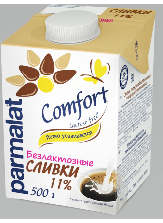 Сливки PARMALAT 11% без лактозы без заменителя молочного жира, 500 г оптом