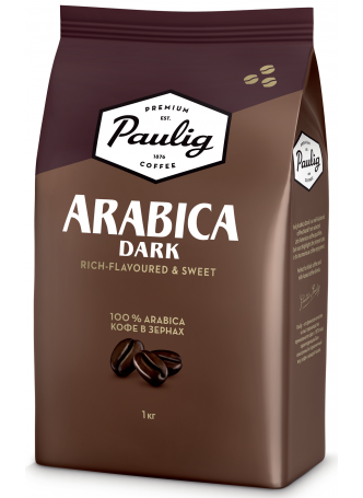 Paulig Кофе в зернах натуральный жареный Arabica Dark 1кг оптом