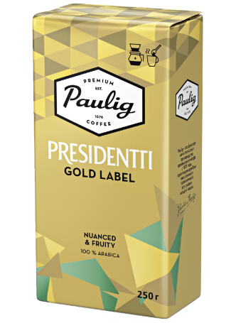 Paulig Кофе молотый натуральный жареный Presidentti Gold Label 250г