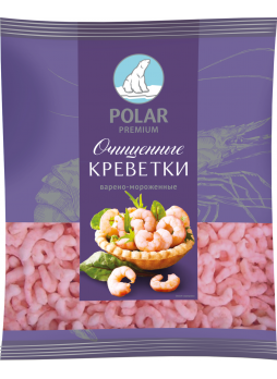 Креветки очищенные POLAR варено-мороженые 100/200, 500г