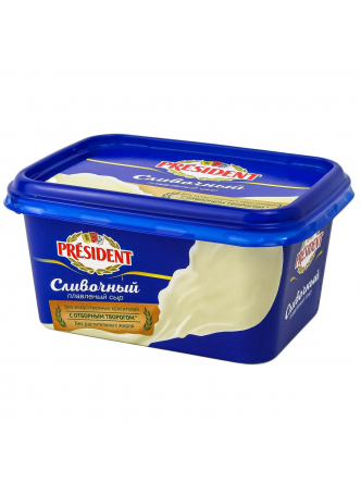 Сыр плавленый PRESIDENT Сливочный, 400 г БЗМЖ оптом