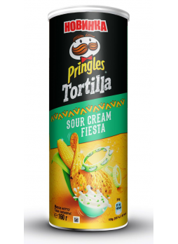 Чипсы Pringles Tortilla кукурузные со вкусом сметаны, 160г