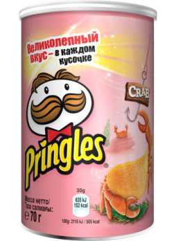 Pringles Чипсы картофельные со вкусом краба 70г