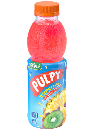 Напиток сокосодержащий Pulpy Тропический с мякотью 0,45л оптом