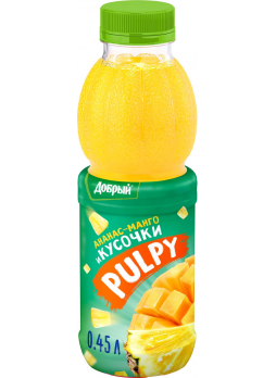 Напиток сокосодержащий ДОБРЫЙ pulpy ананас-манго, 0,45л