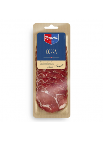 Шейка свиная Rapelli Coppa сыровяленая нарезка, 65 г оптом