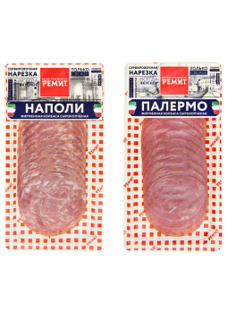 Колбаса сырокопченая РЕМИТ Палермо нарезка, 100 гр