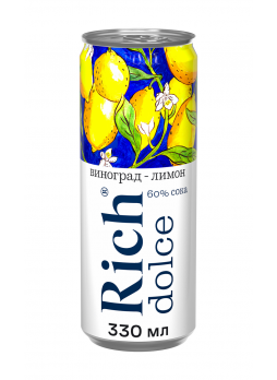 Напиток сокосодержащий Rich Dolce Лимон-Виноград 0,33л