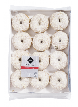 Донаты (пончики) с белой глазурью, RIOBA, 55гр х 12шт, заморож