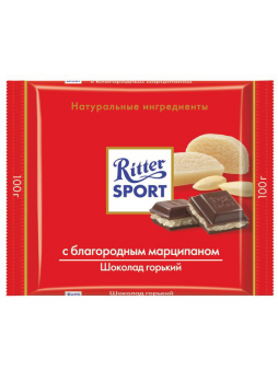 Ritter SPORT Шоколад темный Марципан, 100г