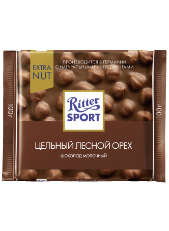 Ritter SPORT Шоколад молочный Цельный лесной орех, 100г оптом