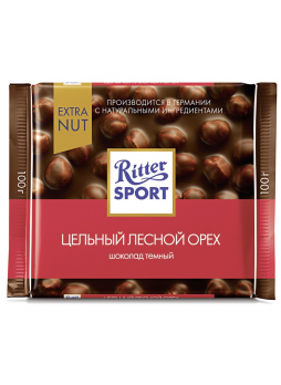 Ritter SPORT Шоколад темный Цельный лесной орех, 100г