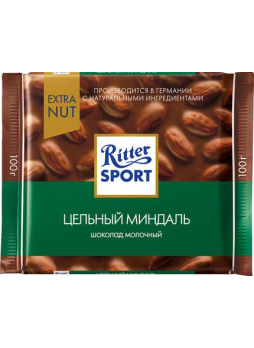 Ritter SPORT Шоколад молочный Цельный миндаль, 100г