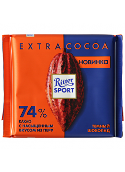 Ritter SPORT Шоколад темный 74% какао, 100г