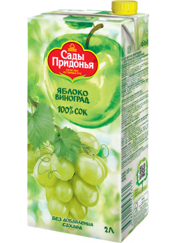Сок Сады Придонья яблочно-виноградный осветленный восстановленный 2л