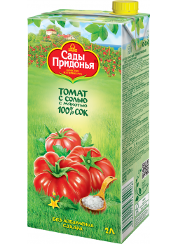 Сок Сады Придонья томатный с солью с мякотью восстановленный 2л
