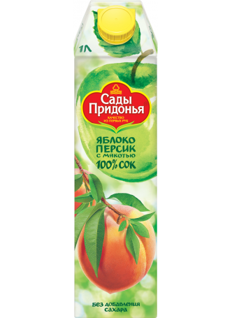 Сок Сады Придонья яблочно-персиковый с мякотью восстановленный, 1л оптом