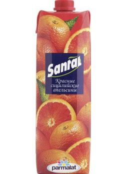 Напиток SANTAL сокосодержащий из красных сицилийских апельсинов, 1л