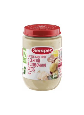 Пюре Semper картофельное с семгой в сливочном соусе с 12 месяцев, 190г оптом