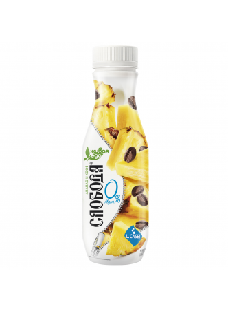 Биойогурт питьевой Слобода 0% с ананасом и кофе, 260 г оптом