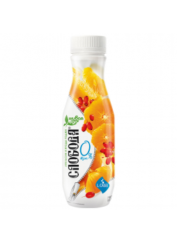 Биойогурт питьевой Слобода 0% с апельсином и ягодами годжи, 260 г