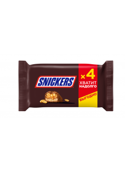 Шоколадный батончик Snickers пачка 4шт по 40г