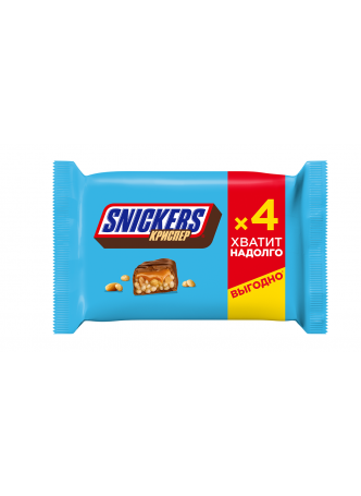 Шоколадный батончик Snickers Криспер пачка 4шт по 40г оптом