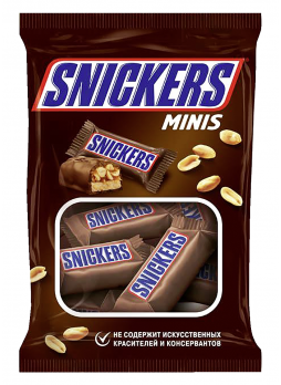 Батончики SNICKERS шоколадные minis, 180г